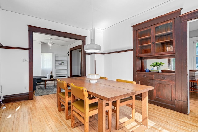 1066 Woodbridge St, Saint Paul, MN 55117 - dining space featuring light wood finished floors and a ceiling fan