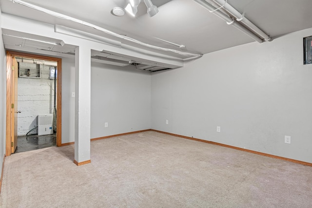 1066 Woodbridge St, Saint Paul, MN 55117 - basement featuring carpet and baseboards