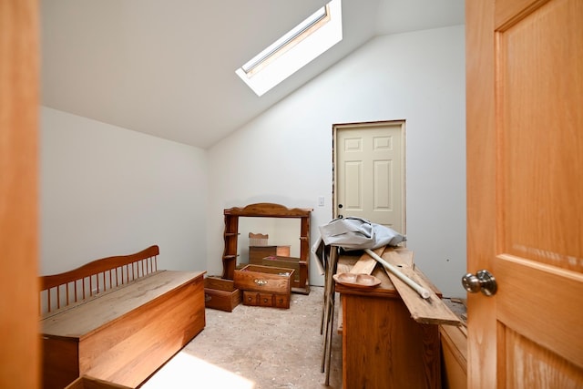 S3093 Baertsch Valley Rd, Cross Twp, WI 54629 - bedroom with a skylight and lofted ceiling