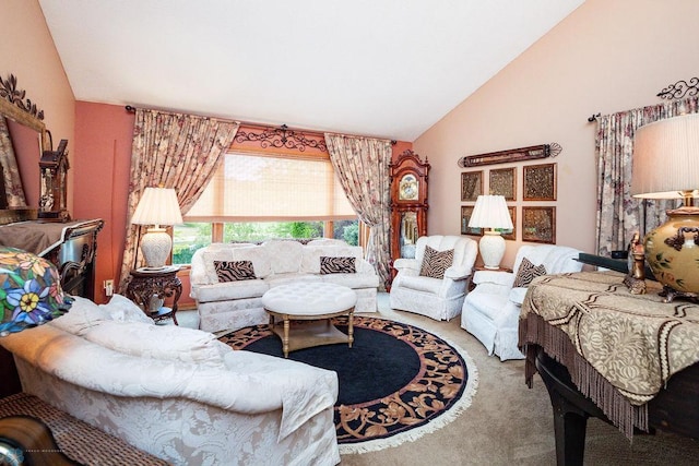 15 Fremont Dr S, Fargo, ND 58103 - carpeted living area featuring vaulted ceiling
