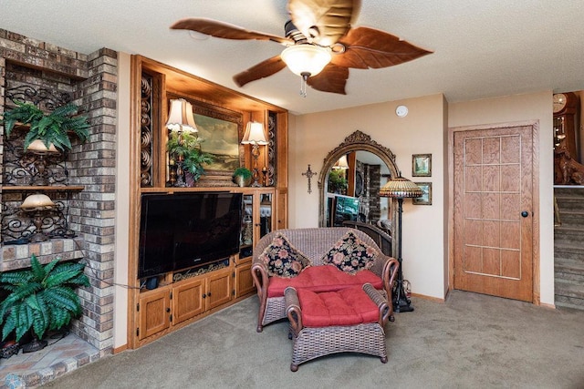 15 Fremont Dr S, Fargo, ND 58103 - carpeted living room with ceiling fan and baseboards
