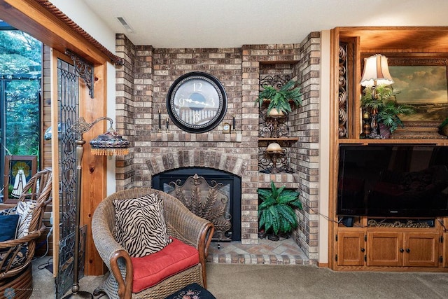 15 Fremont Dr S, Fargo, ND 58103 - carpeted living area featuring a fireplace