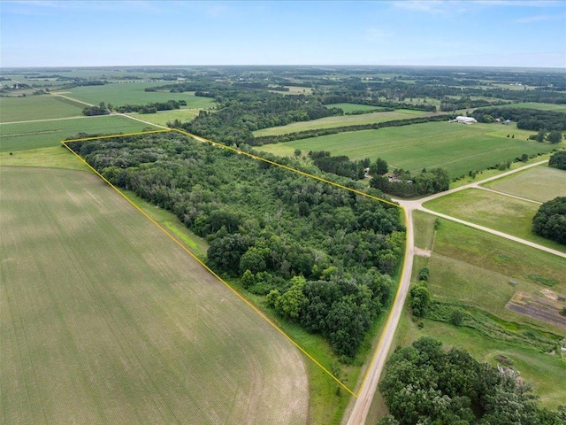 15170 141st Ave, Wadena, MN 56482 - aerial view of sparsely populated area with property parcel outlined and rows of crops