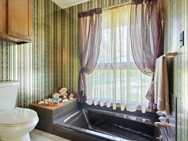 15170 141st Ave, Wadena, MN 56482 - bathroom with wallpapered walls and a bathtub
