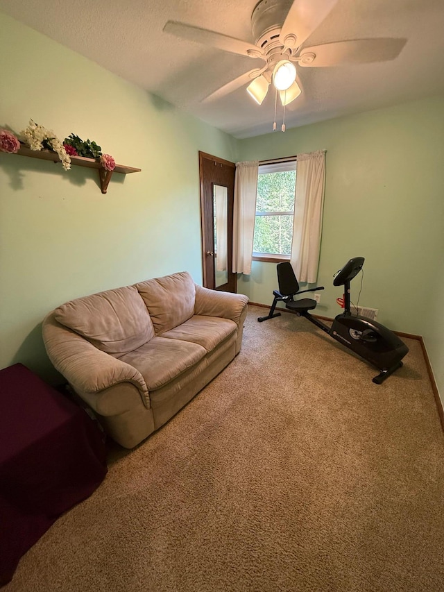 4527 Cushing Ave NW, Buffalo, MN 55313 - living room with carpet flooring and a ceiling fan