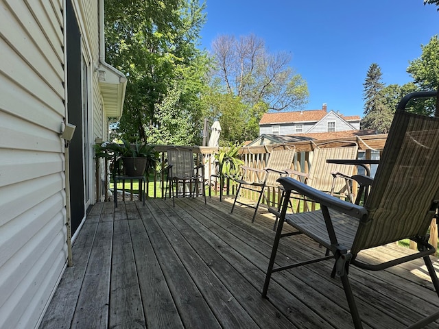 317 Clary St, Worthington, MN 56187 - view of wooden deck