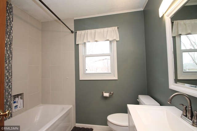 10628 Direct River Dr NW, Coon Rapids, MN 55433 - full bath featuring vanity, bathing tub / shower combination, and crown molding
