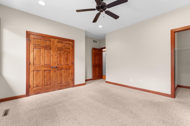 2309 Teakwood Ln SW, Rochester, MN 55902 - unfurnished bedroom with carpet, a spacious closet, recessed lighting, and ceiling fan