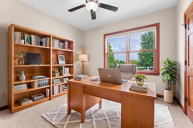 2309 Teakwood Ln SW, Rochester, MN 55902 - office with ceiling fan and light carpet