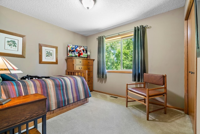 15784 103rd St SE, Becker Twp, MN 55308 - carpeted bedroom featuring a textured ceiling and baseboards