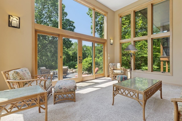 9449 Ehler Ave SE, Delano, MN 55328 - sunroom / solarium featuring carpet flooring and french doors