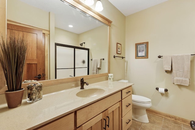 9449 Ehler Ave SE, Delano, MN 55328 - full bath with vanity, a shower, and tile patterned floors
