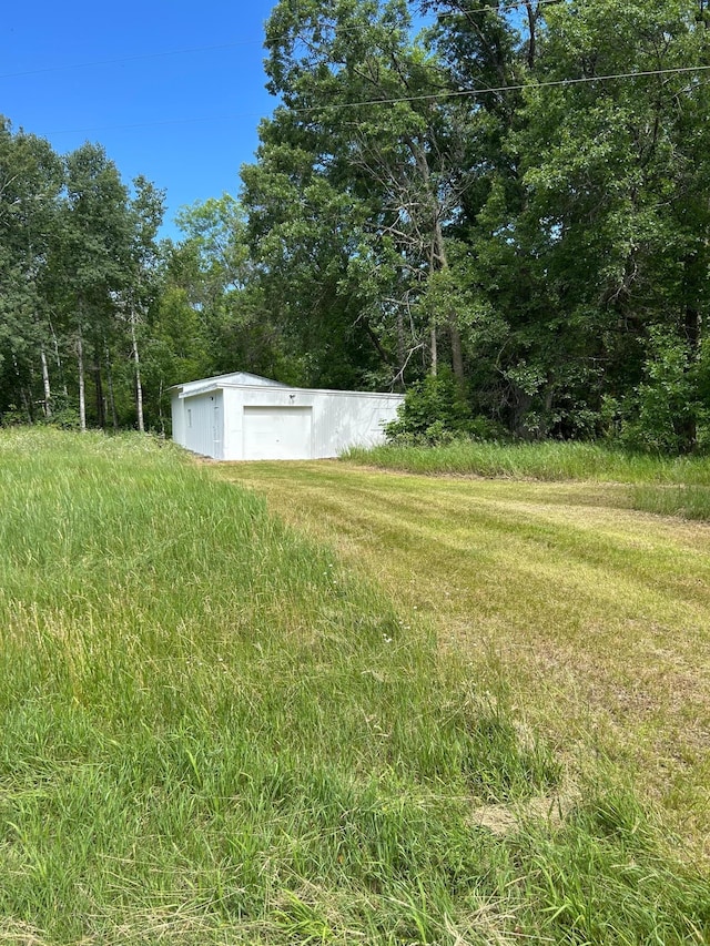 12698 Omega Ln, Center Twp, MN 56465 - view of yard with a garage and an outbuilding