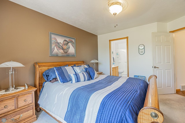 17123 Lakeview Ln, Audubon, MN 56511 - bedroom with light carpet and ensuite bath