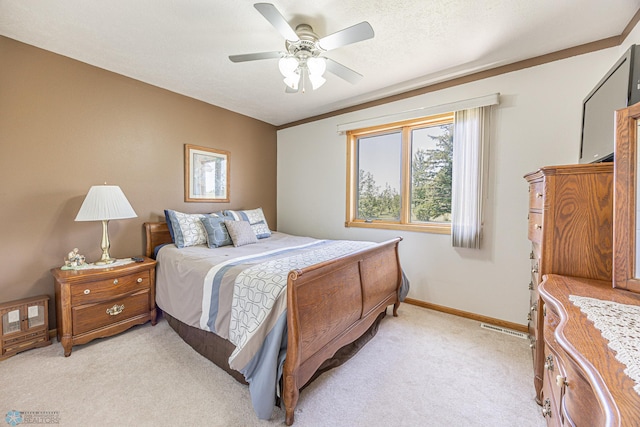 17123 Lakeview Ln, Audubon, MN 56511 - bedroom with light carpet and a ceiling fan
