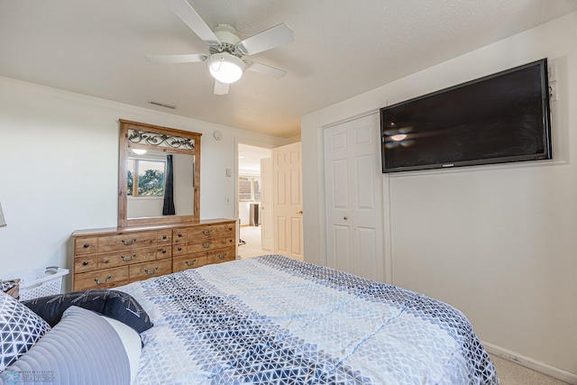 17123 Lakeview Ln, Audubon, MN 56511 - bedroom with carpet, ceiling fan, and a closet