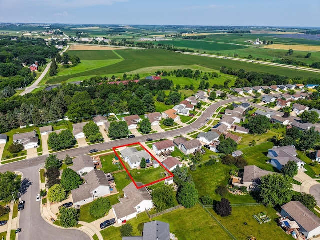 724 50th Ave NW, Rochester, MN 55901 - aerial view of residential area with property parcel outlined