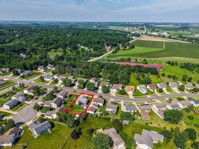724 50th Ave NW, Rochester, MN 55901 - aerial perspective of suburban area with property boundaries highlighted