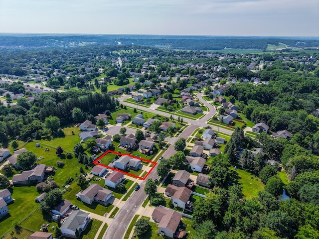 724 50th Ave NW, Rochester, MN 55901 - aerial perspective of suburban area featuring property parcel outlined