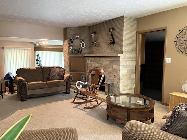 806 Highland Rd, Windom, MN 56101 - living room featuring light carpet and a textured ceiling