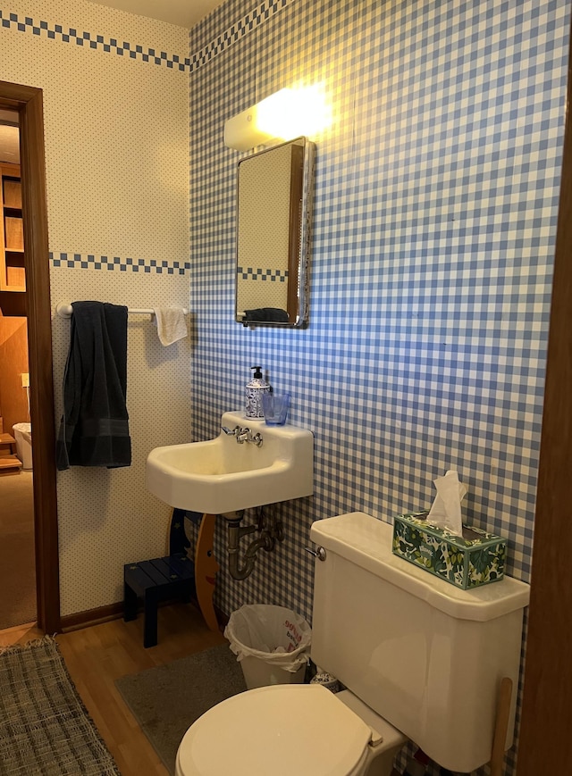806 Highland Rd, Windom, MN 56101 - half bathroom with wood finished floors and toilet