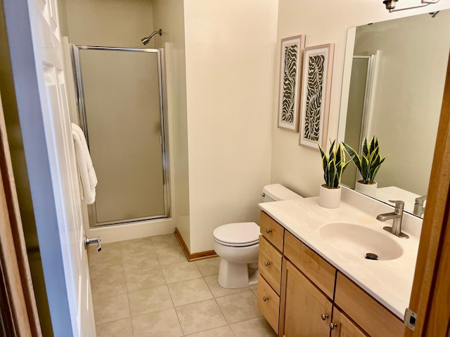 2100 Old School Rd Unit 206, Mound, MN 55364 - bathroom featuring a stall shower, vanity, and tile patterned flooring