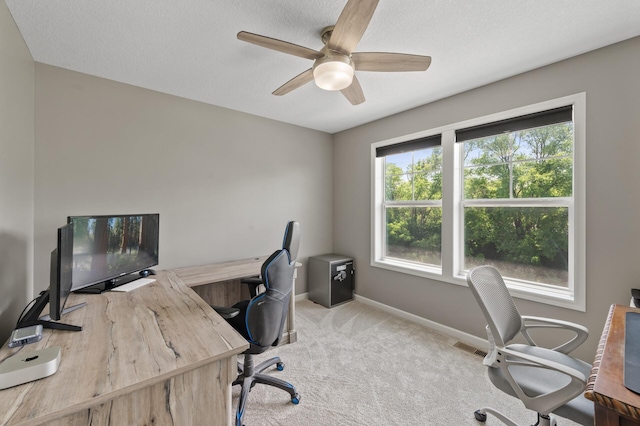 7850 242nd St, Wyoming, MN 55025 - carpeted home office featuring ceiling fan and baseboards