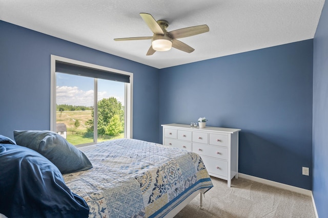 7850 242nd St, Wyoming, MN 55025 - bedroom featuring light carpet, a ceiling fan, and a textured ceiling