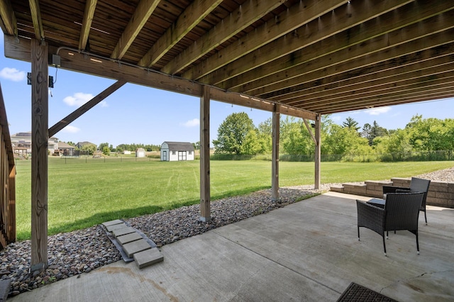 7850 242nd St, Wyoming, MN 55025 - view of patio with an outdoor structure