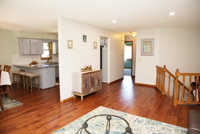3930 99th Ave NE, Blaine, MN 55014 - living area featuring wood finished floors and recessed lighting