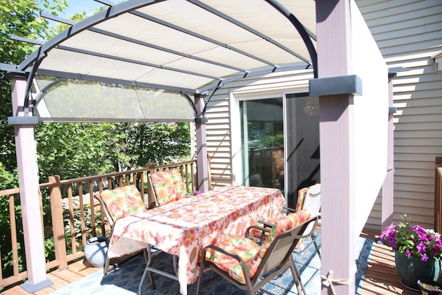 3930 99th Ave NE, Blaine, MN 55014 - wooden terrace featuring a pergola and outdoor dining area