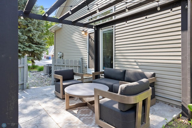 3501 19th St S, Fargo, ND 58104 - view of patio with an outdoor hangout area and a pergola