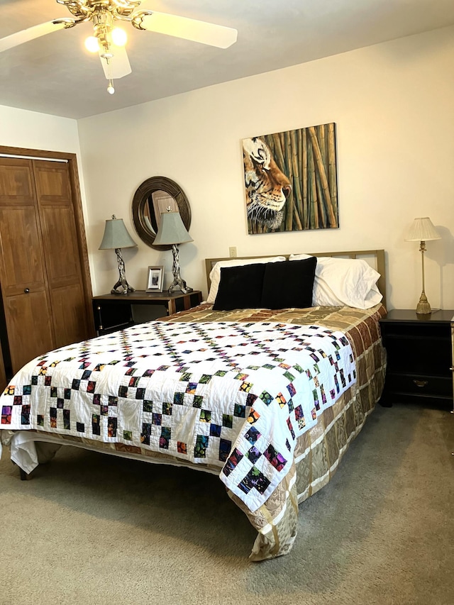 2040 Summit Dr, Cushing, MN 56443 - carpeted bedroom featuring a closet and a ceiling fan