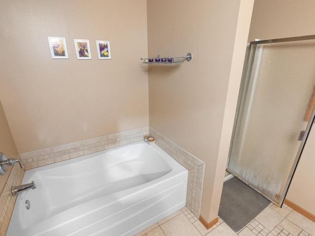2052 Wilhelm Ct, Shakopee, MN 55379 - full bath with a bath, tile patterned floors, and a shower with shower door