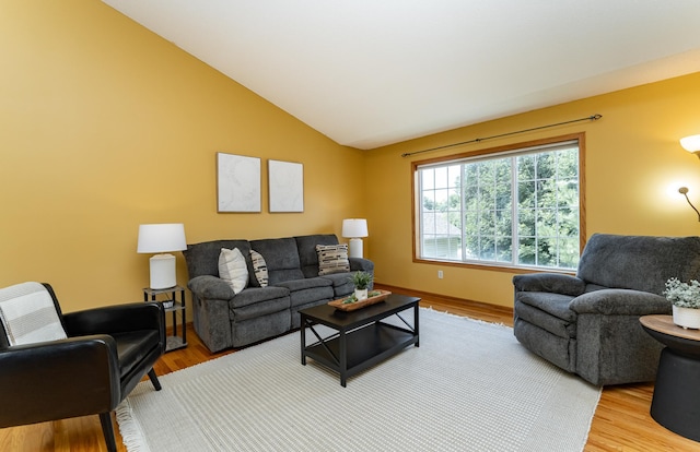 4626 Savannah Dr NW, Rochester, MN 55901 - living area featuring wood finished floors and vaulted ceiling