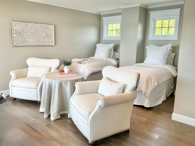 1105 Ferndale Rd W, Orono, MN 55391 - bedroom featuring wood finished floors and crown molding
