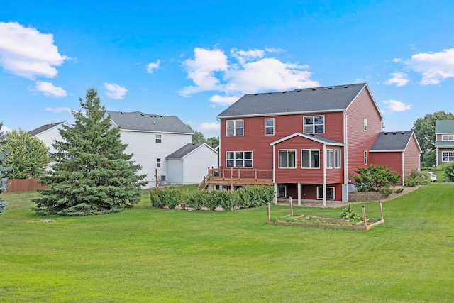14192 Bayberry Trl, Rosemount, MN 55068 - back of property featuring a yard, a deck, and a garden
