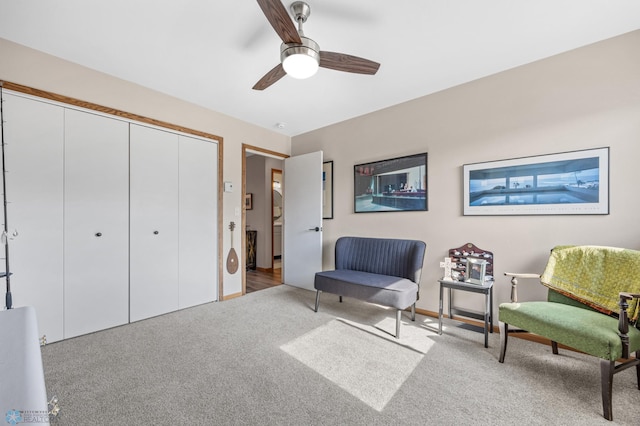 2636 18th St S Unit 8, Fargo, ND 58103 - living area featuring carpet flooring and ceiling fan