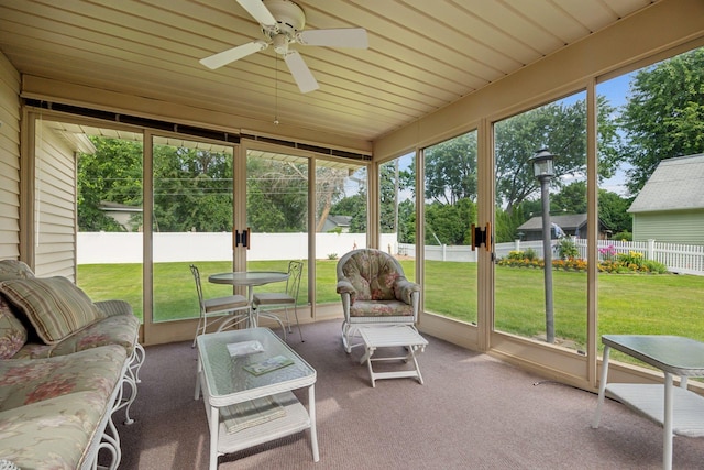 8300 Sheridan Ave S, Bloomington, MN 55431 - sunroom / solarium featuring healthy amount of natural light and ceiling fan