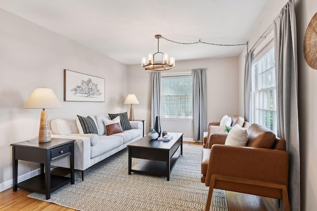 5917 Oliver Ave S, Minneapolis, MN 55419 - living room with light wood-type flooring and a chandelier