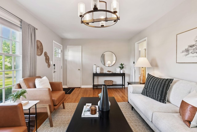 5917 Oliver Ave S, Minneapolis, MN 55419 - living room with a chandelier and wood finished floors