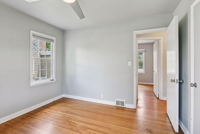 5917 Oliver Ave S, Minneapolis, MN 55419 - empty room featuring ceiling fan and light wood-style floors