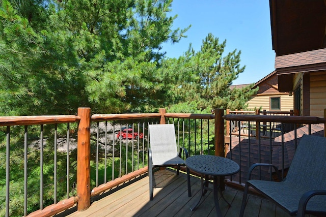 24909 Sandy Ln, Bay Lake Twp, MN 56444 - view of wooden deck