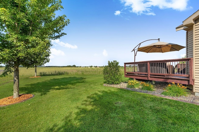 511 8th St SW, Rice, MN 56367 - view of grassy yard featuring a deck