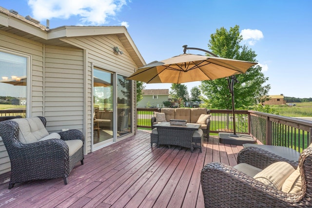 511 8th St SW, Rice, MN 56367 - deck featuring outdoor lounge area