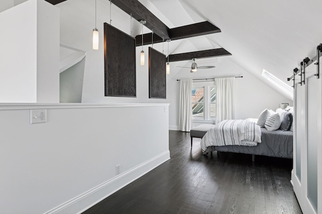 1088 Lincoln Ave, Saint Paul, MN 55105 - bedroom featuring a barn door and dark wood-type flooring