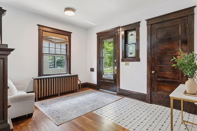 1088 Lincoln Ave, Saint Paul, MN 55105 - foyer featuring radiator, healthy amount of natural light, and hardwood / wood-style floors