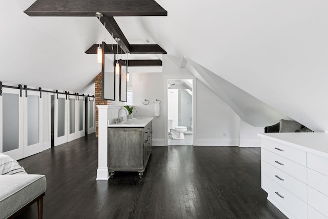 1088 Lincoln Ave, Saint Paul, MN 55105 - bonus room featuring dark wood-type flooring and vaulted ceiling