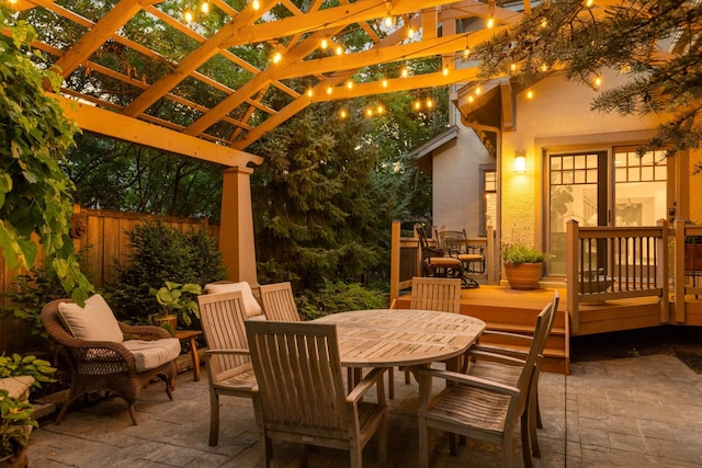 582 Summit Ave, Saint Paul, MN 55102 - view of patio / terrace with outdoor dining space, a pergola, and a deck