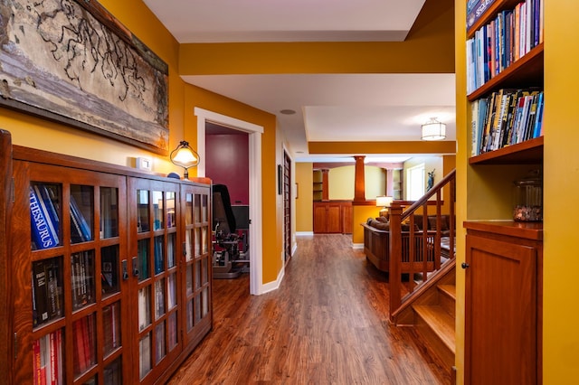 582 Summit Ave, Saint Paul, MN 55102 - hallway featuring wood finished floors and stairway